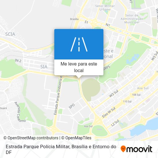 Estrada Parque Polícia Militar mapa