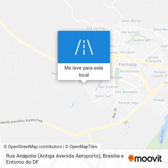 Rua Anápolis (Antiga Avenida Aeroporto) mapa