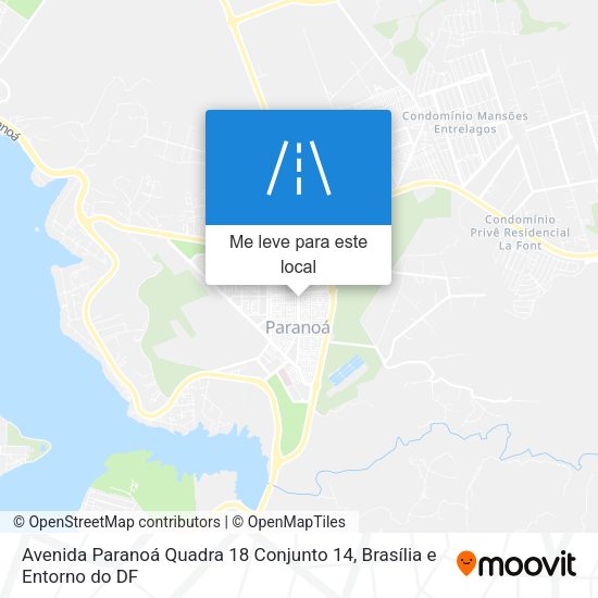 Avenida Paranoá Quadra 18 Conjunto 14 mapa