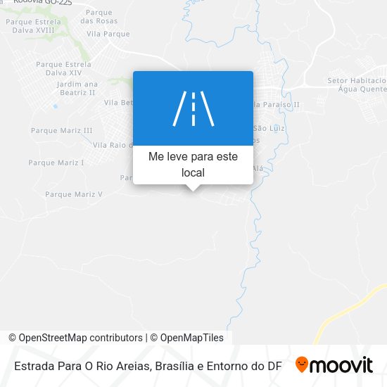 Estrada Para O Rio Areias mapa