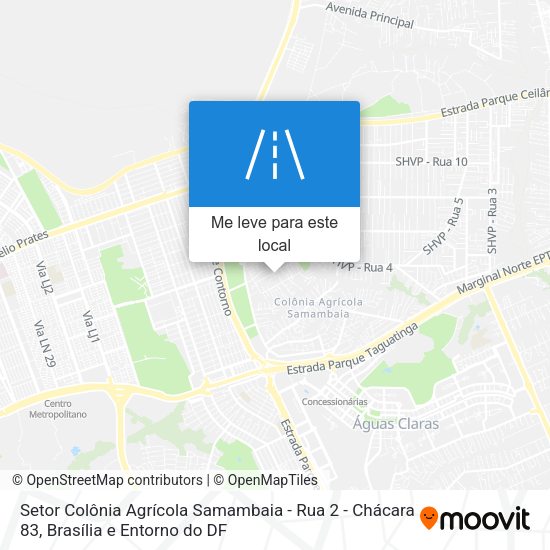 Setor Colônia Agrícola Samambaia - Rua 2 - Chácara 83 mapa