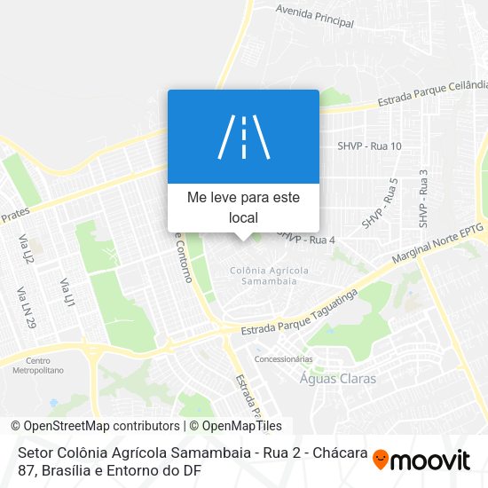 Setor Colônia Agrícola Samambaia - Rua 2 - Chácara 87 mapa