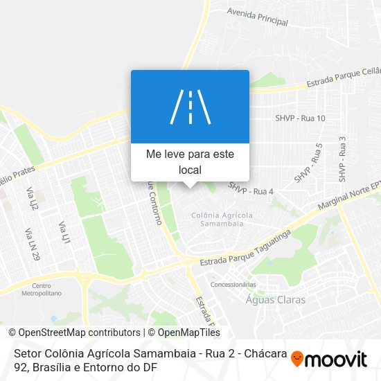 Setor Colônia Agrícola Samambaia - Rua 2 - Chácara 92 mapa