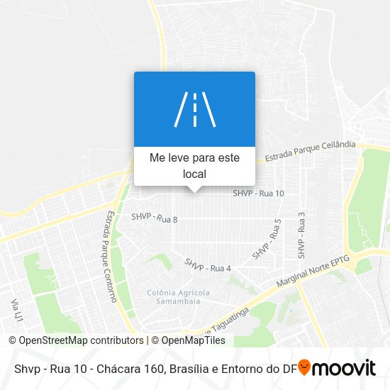 Shvp - Rua 10 - Chácara 160 mapa