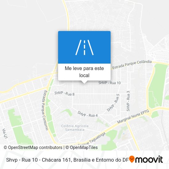 Shvp - Rua 10 - Chácara 161 mapa