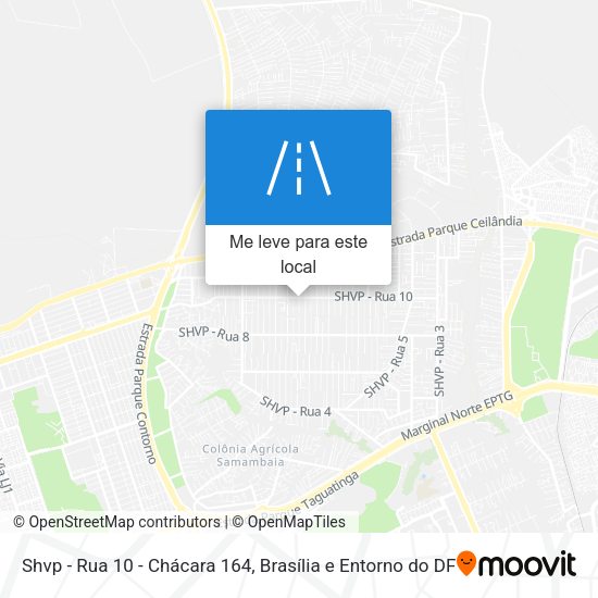 Shvp - Rua 10 - Chácara 164 mapa