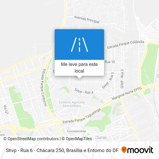 Shvp - Rua 6 - Chácara 250 mapa
