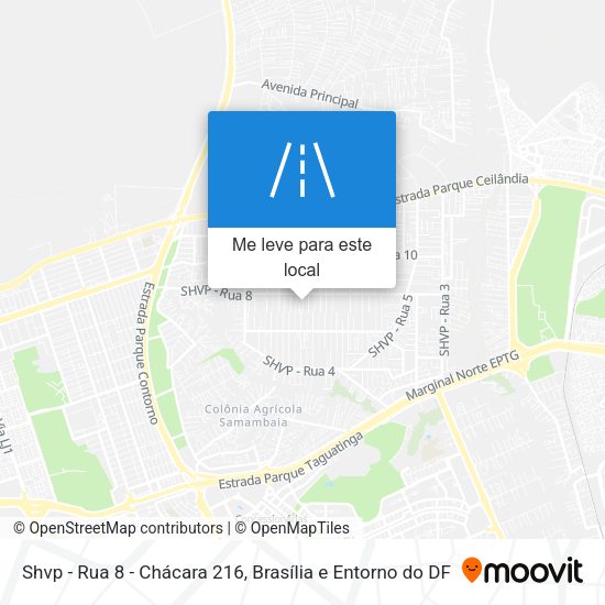Shvp - Rua 8 - Chácara 216 mapa