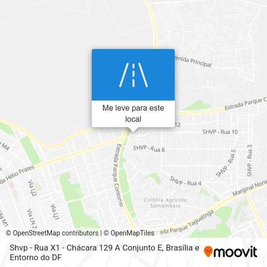 Shvp - Rua X1 - Chácara 129 A Conjunto E mapa