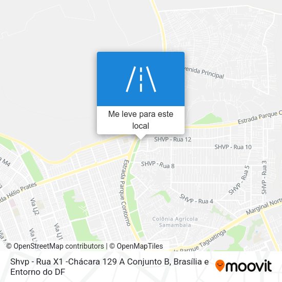 Shvp - Rua X1 -Chácara 129 A Conjunto B mapa