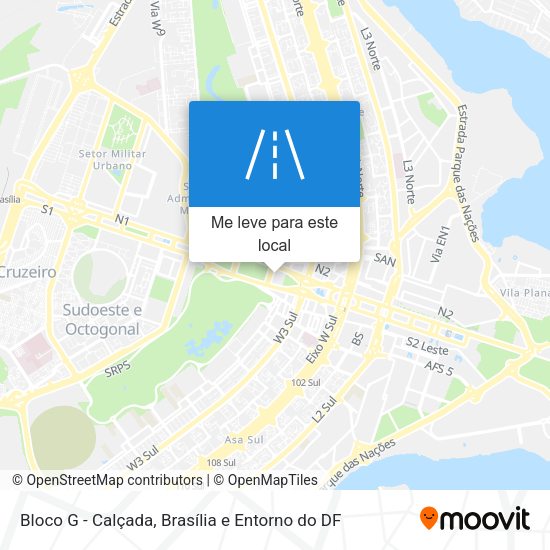 Bloco G - Calçada mapa