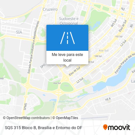 SQS 315 Bloco B mapa