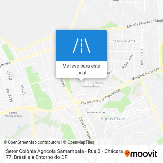 Setor Colônia Agrícola Samambaia - Rua 3 - Chácara 77 mapa