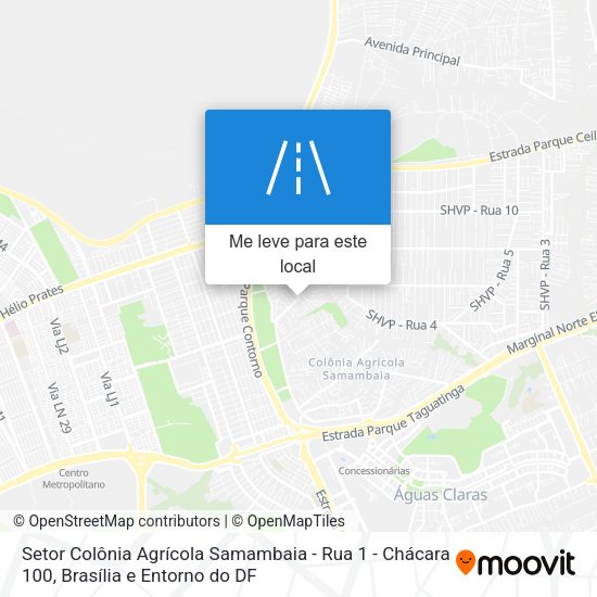 Setor Colônia Agrícola Samambaia - Rua 1 - Chácara 100 mapa