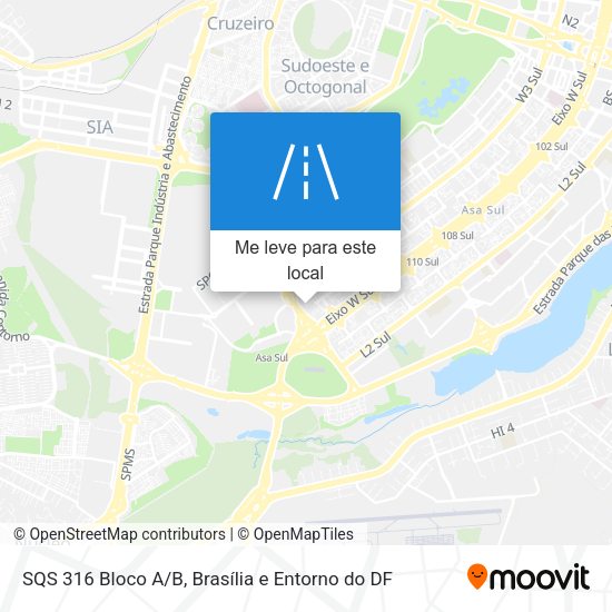 SQS 316 Bloco A/B mapa