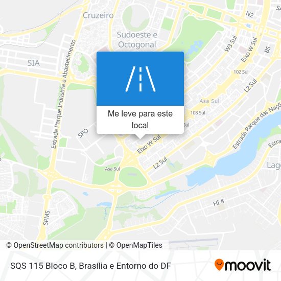 SQS 115 Bloco B mapa