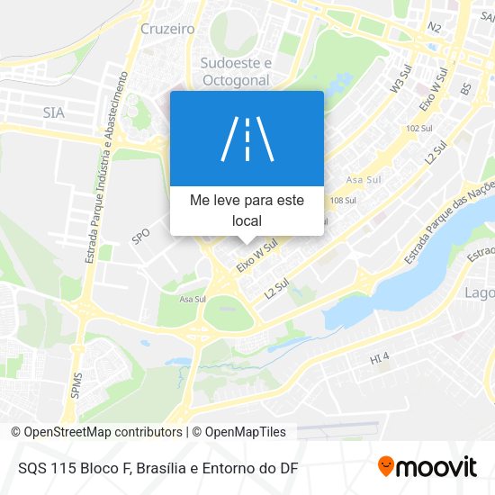 SQS 115 Bloco F mapa
