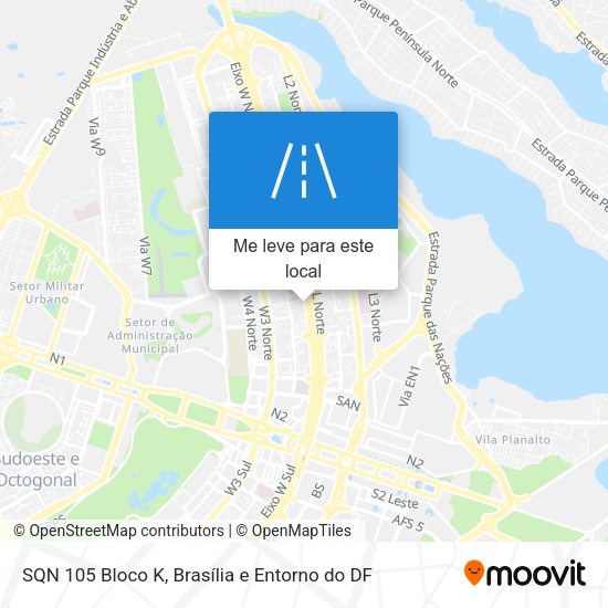 SQN 105 Bloco K mapa