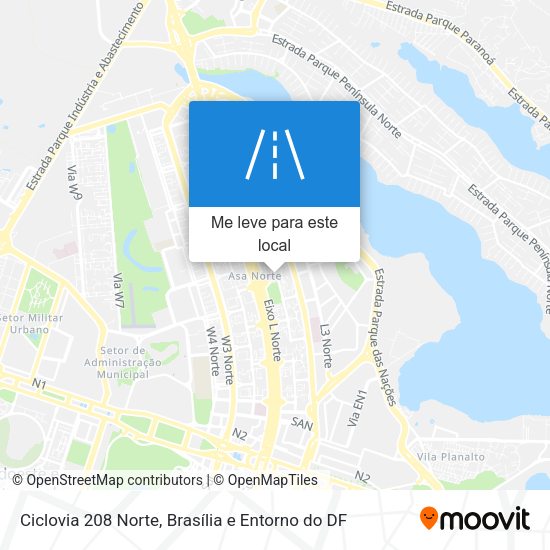 Ciclovia 208 Norte mapa