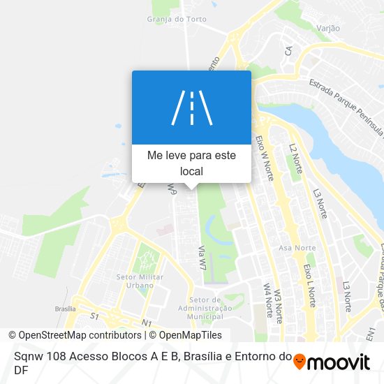 Sqnw 108 Acesso Blocos A E B mapa