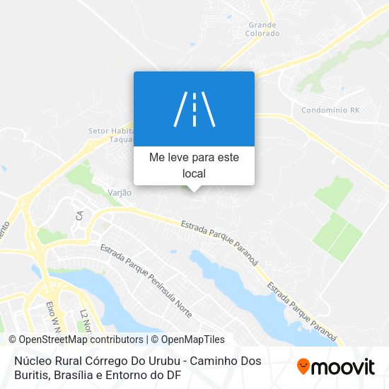 Núcleo Rural Córrego Do Urubu - Caminho Dos Buritis mapa