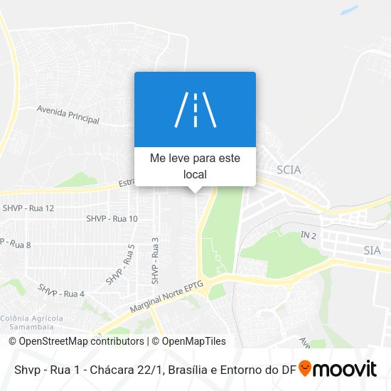 Shvp - Rua 1 - Chácara 22/1 mapa