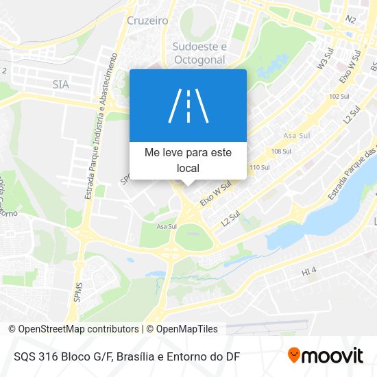 SQS 316 Bloco G/F mapa