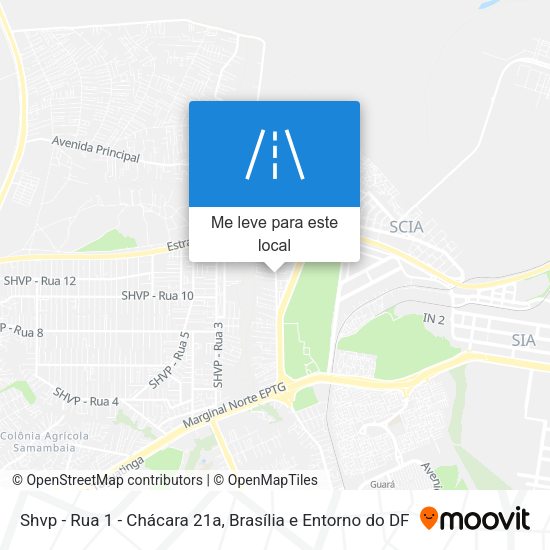 Shvp - Rua 1 - Chácara 21a mapa