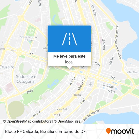 Bloco F - Calçada mapa