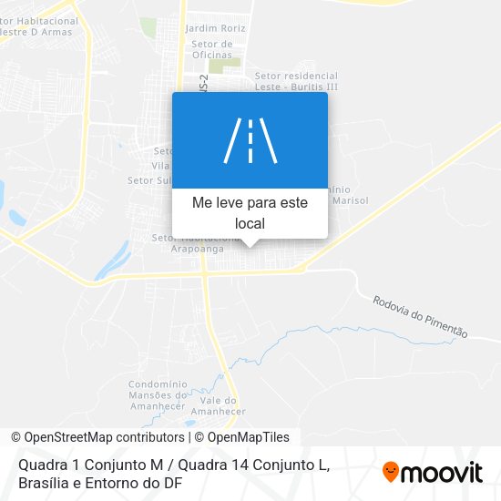 Quadra 1 Conjunto M / Quadra 14 Conjunto L mapa