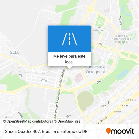 Shces Quadra 407 mapa