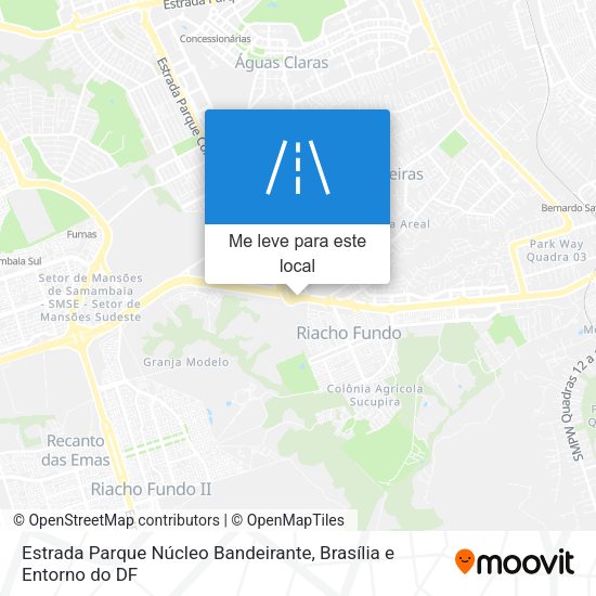 Estrada Parque Núcleo Bandeirante mapa