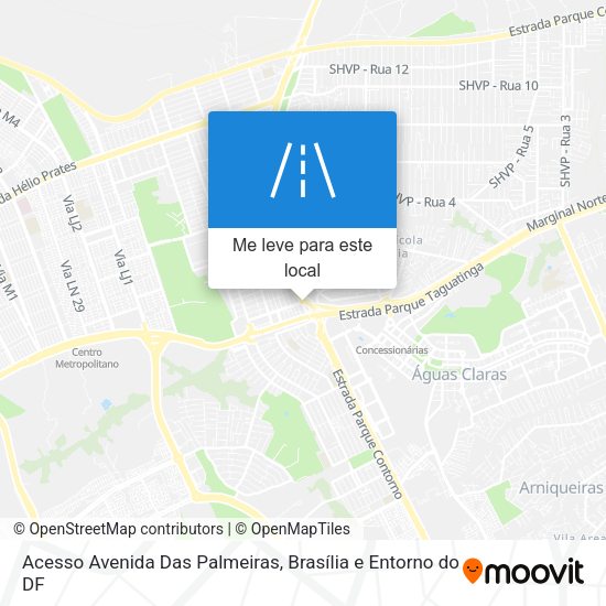 Acesso Avenida Das Palmeiras mapa