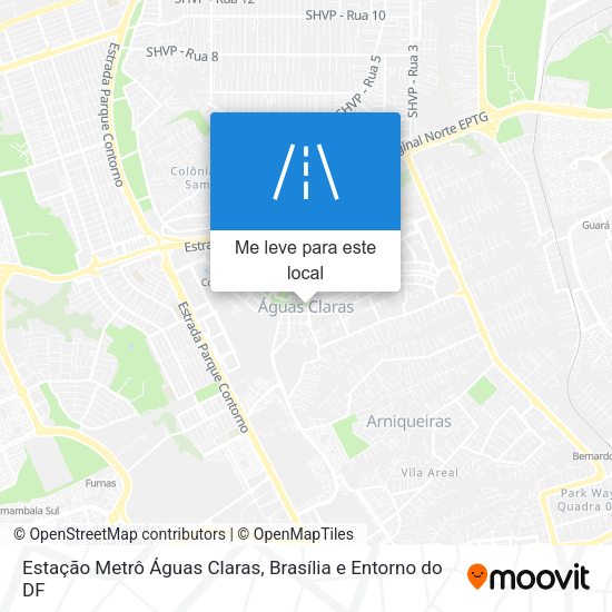 Estação Metrô Águas Claras mapa