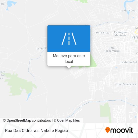 Rua Das Cidreiras mapa