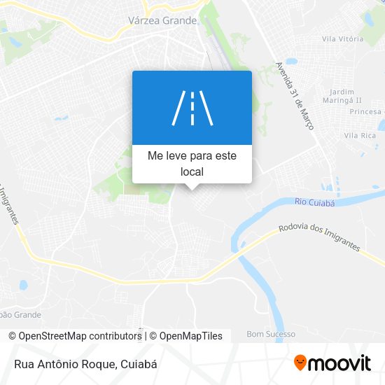 Rua Antônio Roque mapa