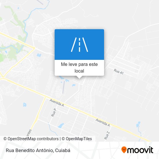 Rua Benedito Antônio mapa