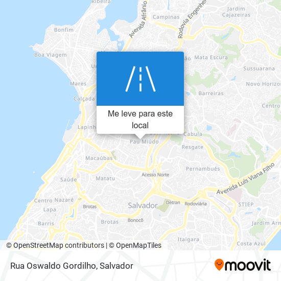 Rua Oswaldo Gordilho mapa