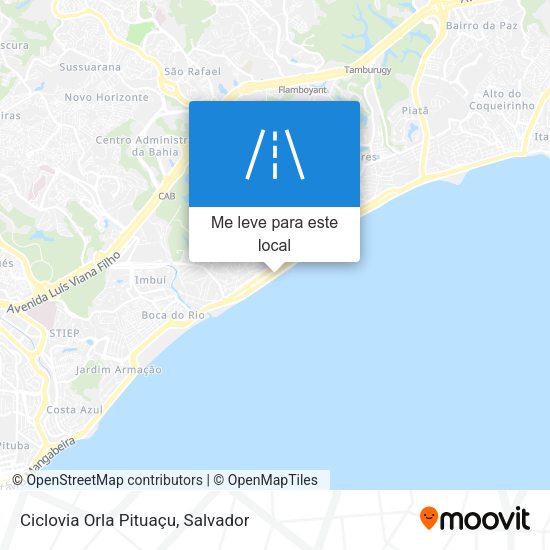 Ciclovia Orla Pituaçu mapa