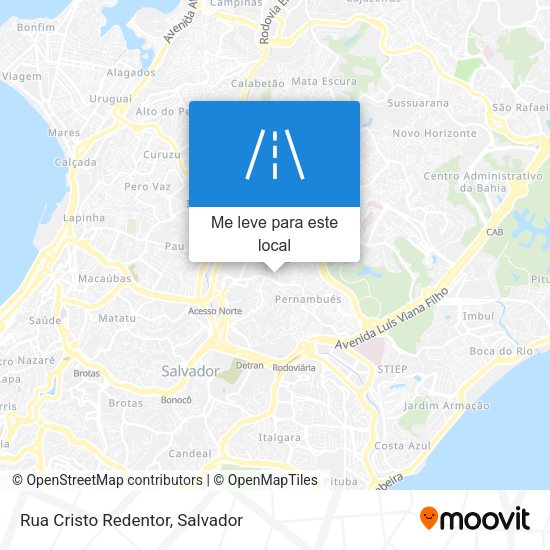 Rua Cristo Redentor mapa