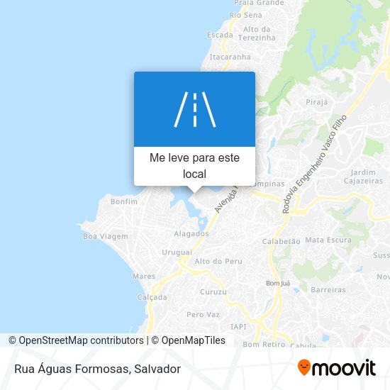 Rua Águas Formosas mapa