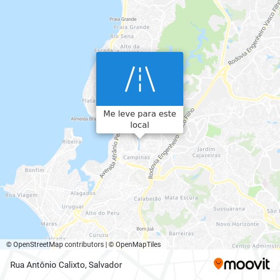 Rua Antônio Calixto mapa