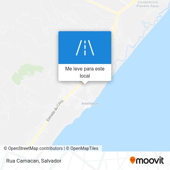 Rua Camacan mapa