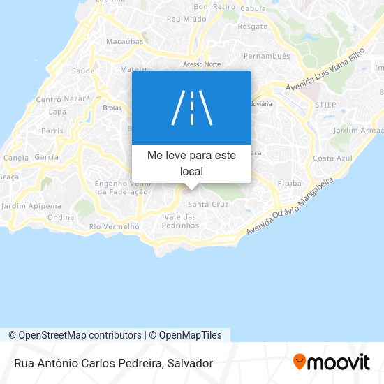 Rua Antônio Carlos Pedreira mapa