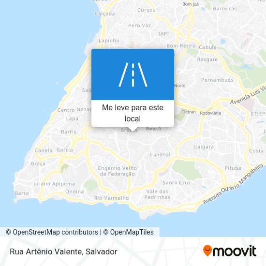 Rua Artênio Valente mapa