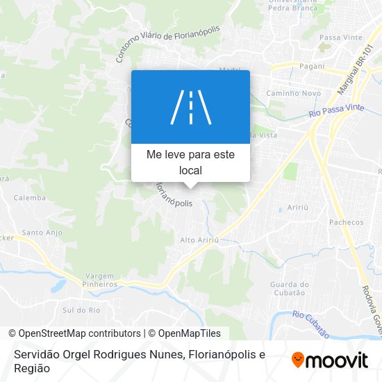 Servidão Orgel Rodrigues Nunes mapa