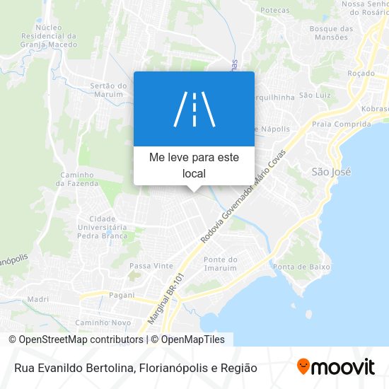 Rua Evanildo Bertolina mapa