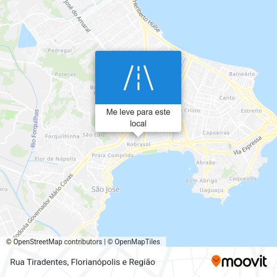 Rua Tiradentes mapa