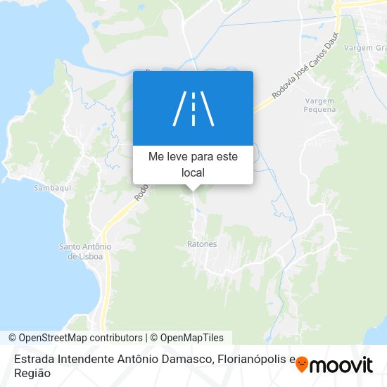 Estrada Intendente Antônio Damasco mapa