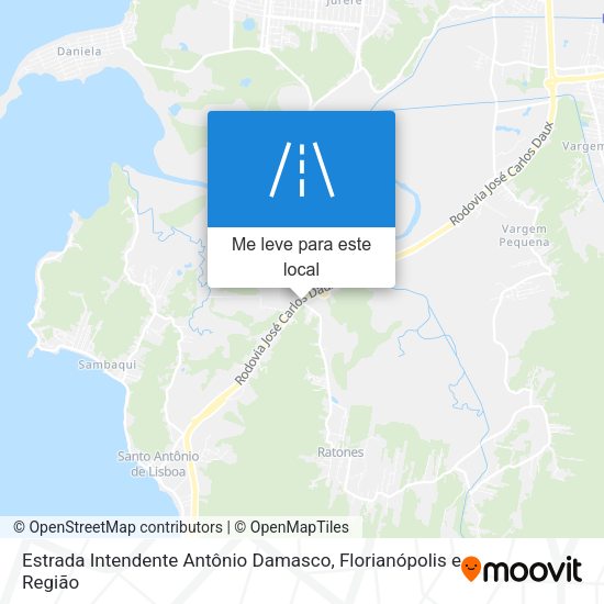 Estrada Intendente Antônio Damasco mapa